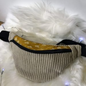 Sac banane enfant velours côtelé crème et coton1 Sophiacreas Callac 2024