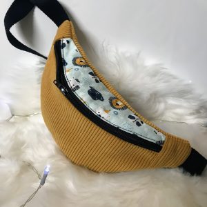 Sac banane enfant velours côtelé moutarde et coton savane Sophiacreas Callac 2024