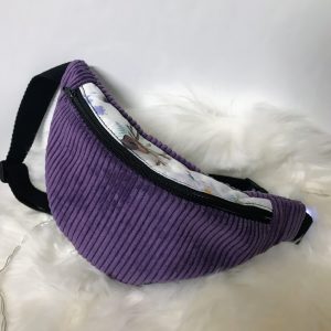 Sac banane enfant velours côtelé violet et tissus coton Sophiacreas Callac 2024